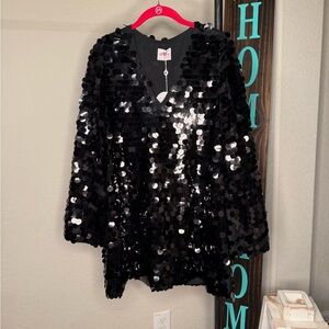 Buddy Love Black Sequin Mini Dress